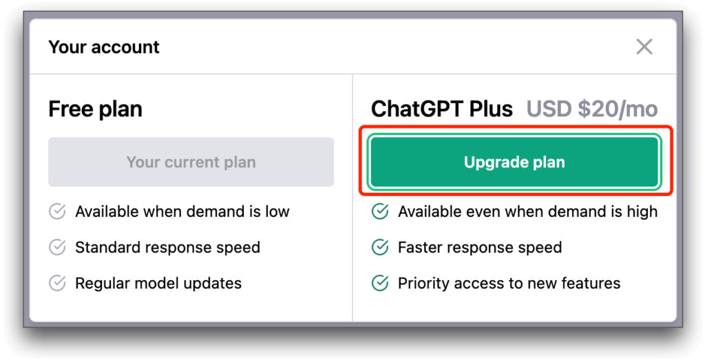 chatgpt upgrade plan